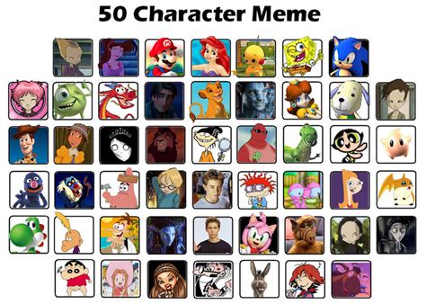 50 Favourite Characters Meme By Skapokon On Deviantart - Bank2home.com