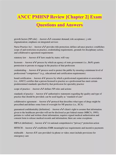 Ancc Pmhnp Review [chapter 2] Exam Questions And Answers Pmhnp Stuvia Us