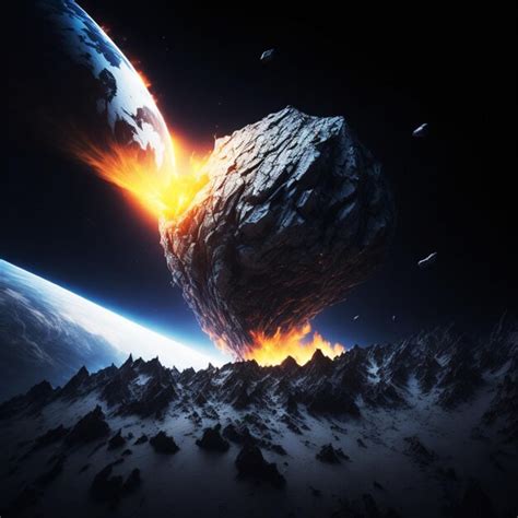 Premium Ai Image Asteroid Crashing Into Earth