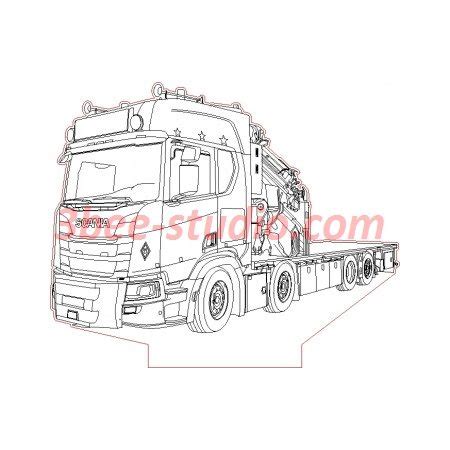 Scania Truck Platform Manipulator D Illusion Lamp Plan Vector File For