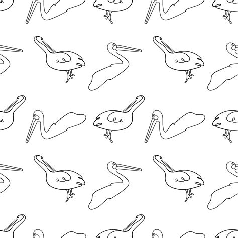 pelican bird line art seamless pattern 28205827 Vector Art at Vecteezy