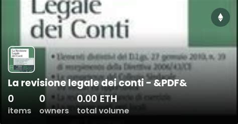 La Revisione Legale Dei Conti Pdf Collection Opensea