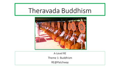 A Level Re Buddhism Introduction To Theravada Buddhism Teaching