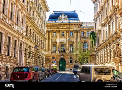 Quiet Vienna street in the downtown, Austria, no people Stock Photo - Alamy