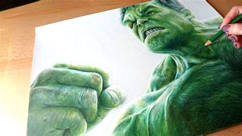 Colored Pencil Drawing Incredible Hulk Speed Draw JosYMovieS YouTube