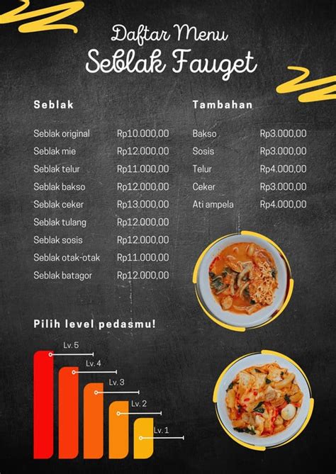 halaman  contoh menu makanan minuman  canva