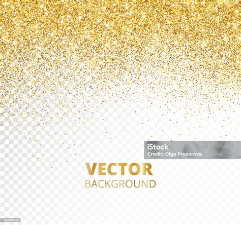 Sparkling Glitter Border Frame Falling Golden Dust Isolated On