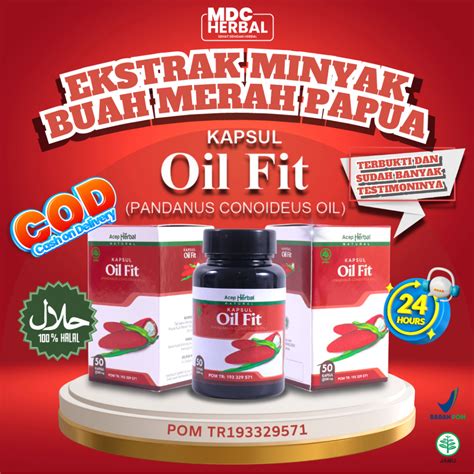 Jual Obat Herbal Oil Fit Kapsul Minyak Buah Merah Papua Original Untuk