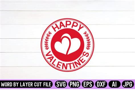 Happy Valentines Day Round Sign SVG Graphic By SVG Artfibers