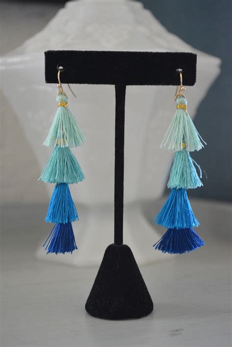 Sold Mini Blue Fringe Earrings