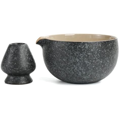 TEANAGOO Japanese Natural Rock Texture Matcha Bowl Pouring Spout With