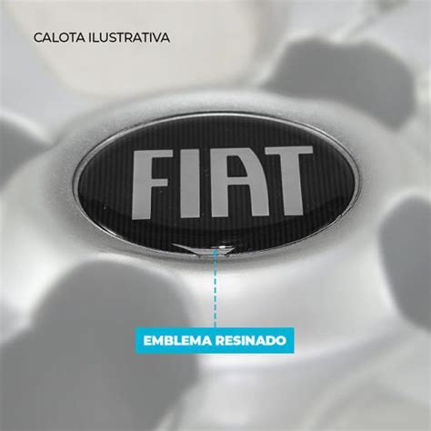 Calota Preta Fosca Aro 14 Fiat Argo 2017 2018 2019 2020 Emblema