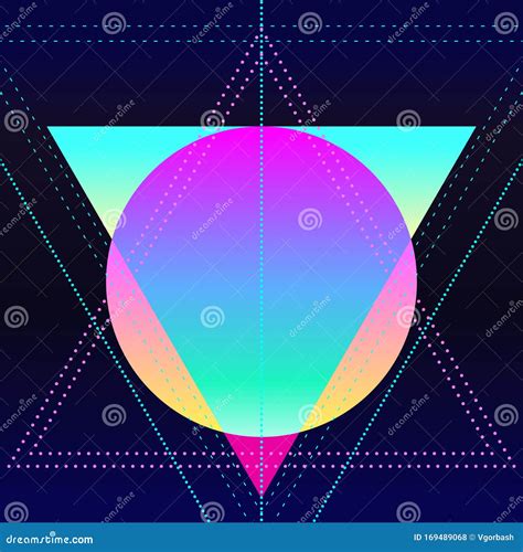 Retro Futurism Vintage 80s Or 90s Geometric Style Abstract Background