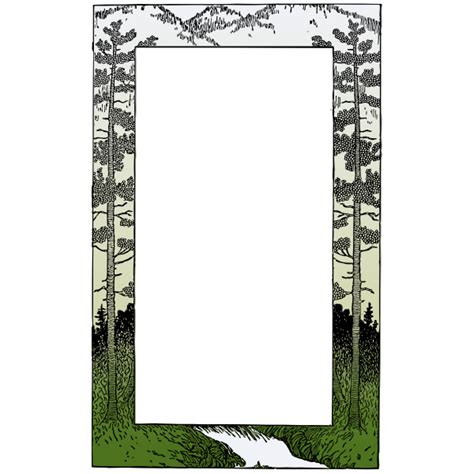 Vector graphics of mountain themed frame | Free SVG