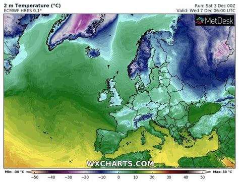 Ogromny Mr Z W Europie Temperatura Spada Poni Ej Stopni Kiedy