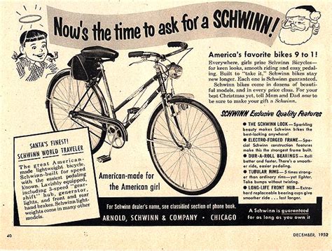 Schwinn Bicycle Ad 1952 Vintage Ads And Stuff