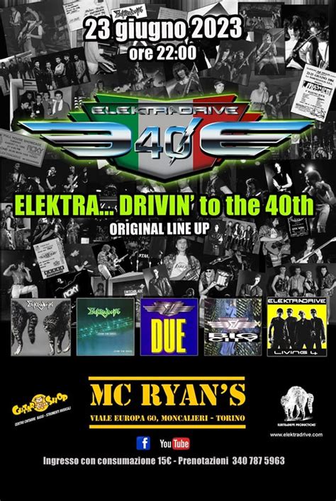 Elektradrive A Torino Un Concerto Evento Con La Line Up Originale Per