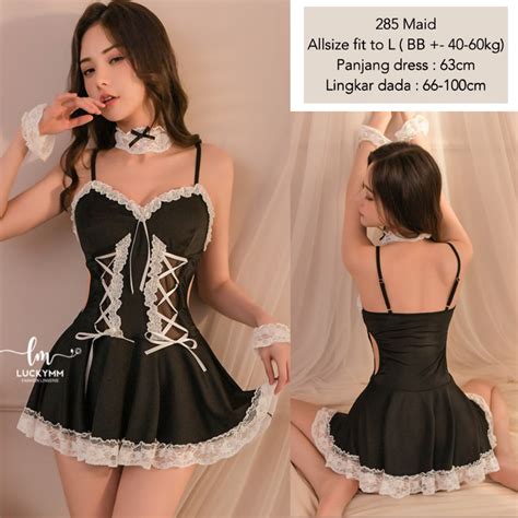 Jual Lingerie Sexy Cosplay Maid Uniform Sexy Lingerie Cosplay Pelayan