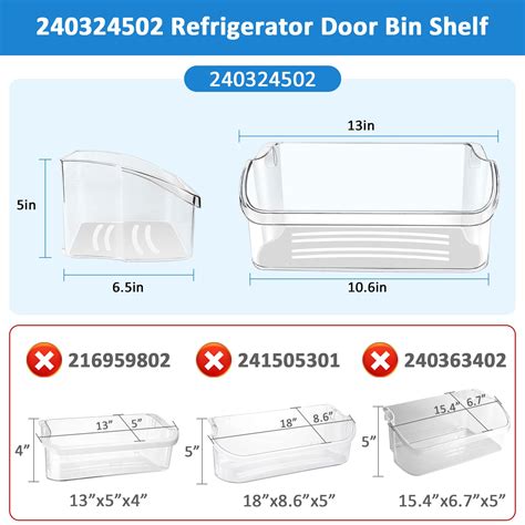 2 PACK AMI PARTS 240324502 Refrigerator Door Bin Shelf Compatible