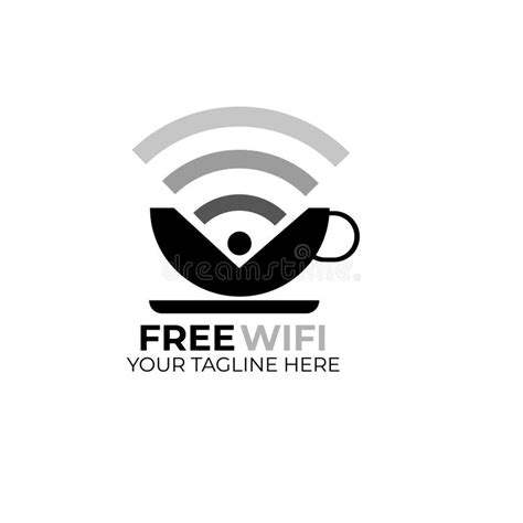 Internet Cafe Logo Template. Free Wifi Area Vector Design Stock ...