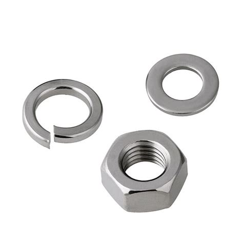 Stainless Steel Hex Nuts Flat Washer Spring Washer Set Wkooa