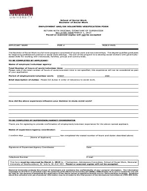 Fillable Online Mun Z SharedAdmissionsAdmissions Package 2015Employment