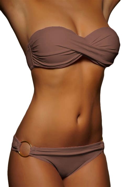 Twist Push Up Bandeau Bikini Set Braun Alzora Kaufen Sie