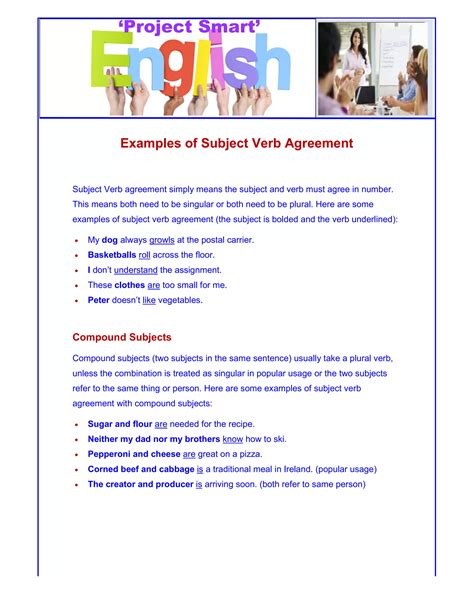 subject verb agreement examples