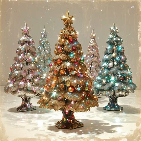 Christmas Trees Art Print Free Stock Photo Public Domain Pictures