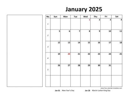 Printable Monthly Calendar 2025 | Free-calendar-template.com