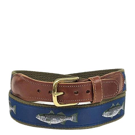 Striped Bass Nautical Belt From Preston Leather Prestons