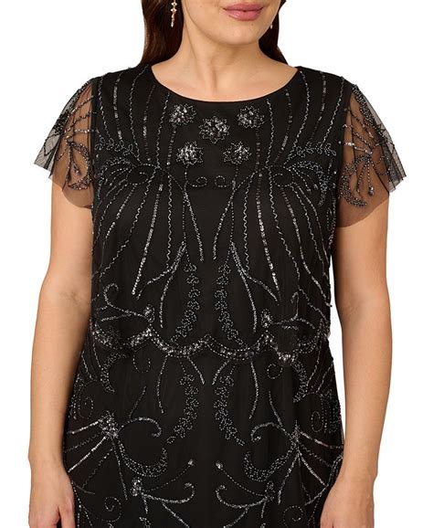 Adrianna Papell Plus Size Beaded Cocktail Dress Macys