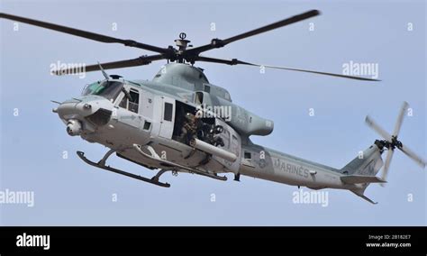 A U S Marine Corps Uh 1y Venom Attack Helicopter Flying At Mcas Yuma