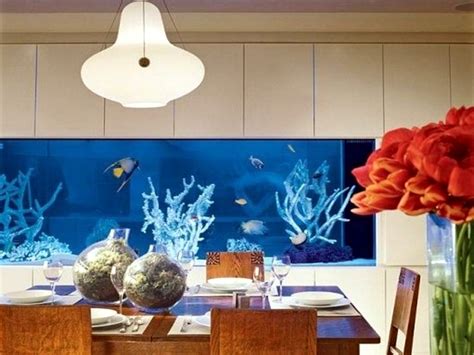 100 ideas integrate aquarium designs in the wall or in the living room ...