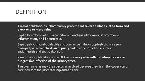 Solution Septic Pelvic Thrombophlebitis And Bladder Dysfunction