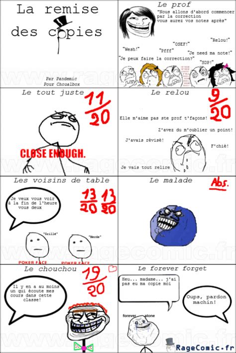 Le Rendu Des Copies Forever Alone Rage Comics Francais Troll Face