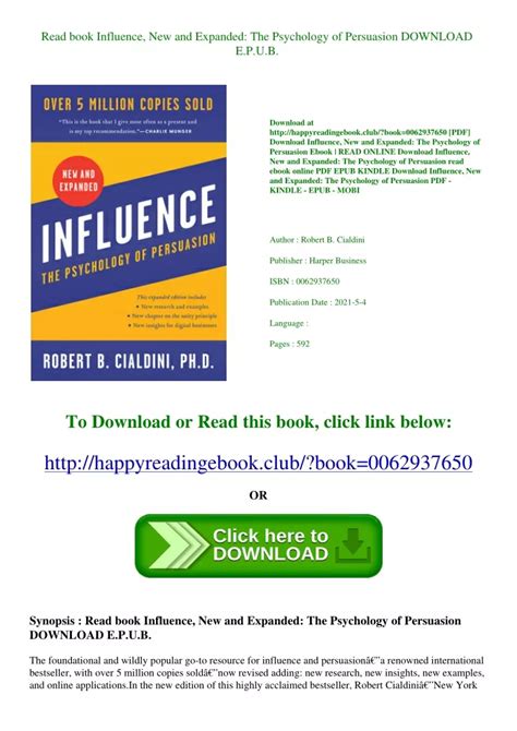 Ppt Read Book Influence New And Expanded The Psychology Of Persuasion