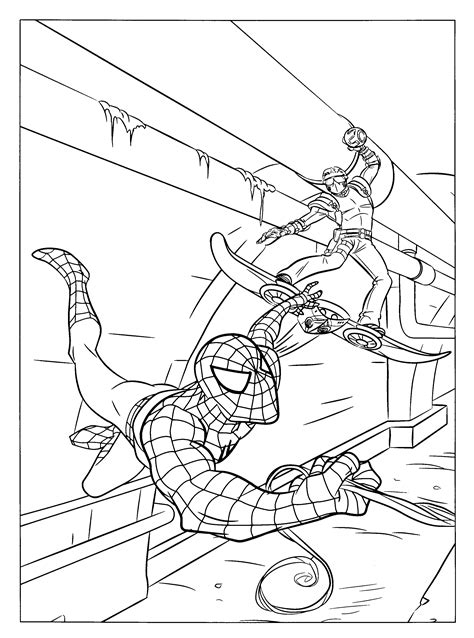 Free Printable Spiderman Colouring Pages Swinging Chibi Spiderman