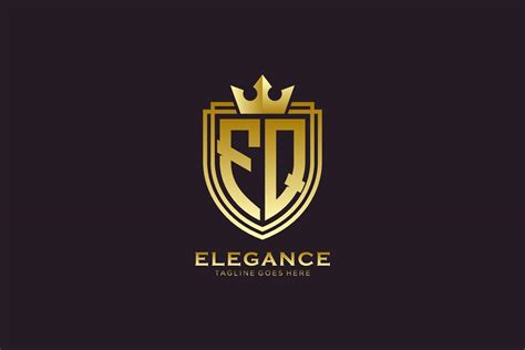 Initial Fq Elegant Luxury Monogram Logo Or Badge Template With Scrolls