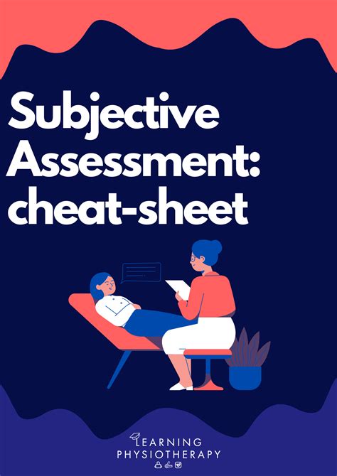 Subjective Assessment Cheat Sheet Learning Physiotherapy