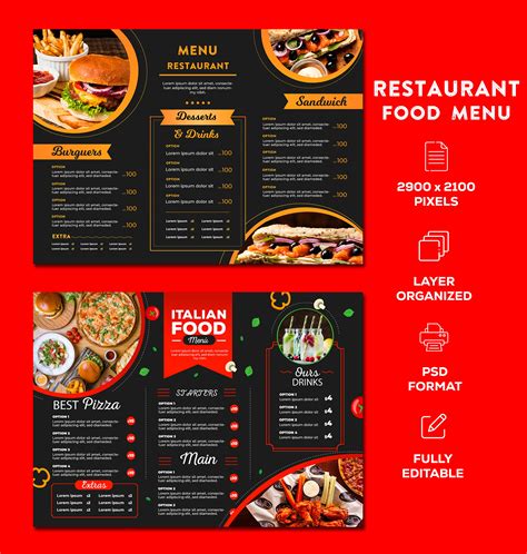 Restaurant Menu Card Design Behance