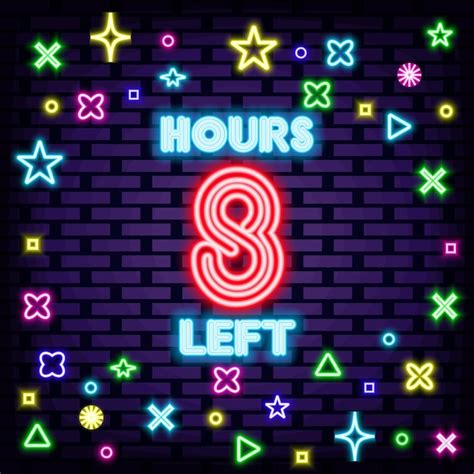 premium vector  hours left neon quote bright signboard night bright