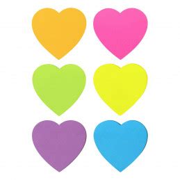 Heart Shape Sticky Notes Bright Colorful Sticky Pad Sheets Pad