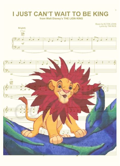 The Lion King I Just Can T Wait To Be King Sheet By Amourprints