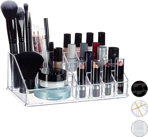 Relaxdays Contenitore Porta Trucchi In Acrilico Make Up Organizer Con