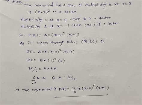 Solved The Polynomial Of Degree 4 Px Has A Root Of Multiplicity 2 At Course Hero