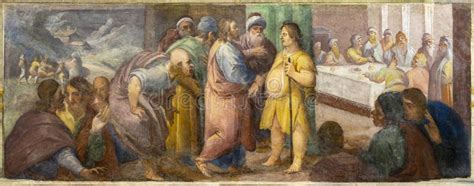 NAPLES ITALY APRIL 22 2023 The Fresco Jesus Heals The Obsessed In