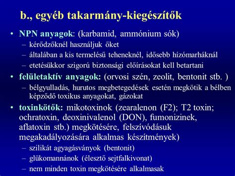 Takarmánykiegészítők a hozamfokozók javítják az egészséges ppt