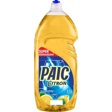 PAIC Liquide vaisselle super dégraissant citron 1 5l pas cher Auchan fr