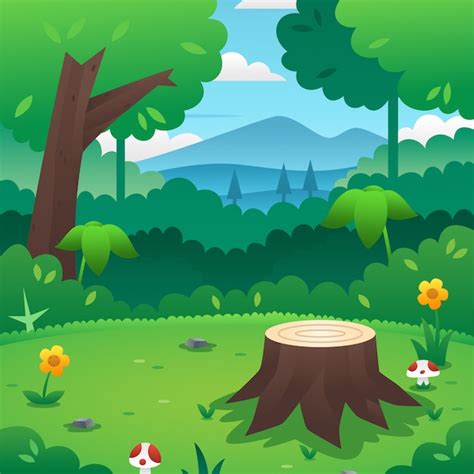 Premium Vector | Cartoon forest background